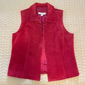 Suede vest from Cold Water Creek suede vest, size medium, cranberry in color